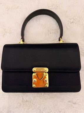 Fendi Black Satchel with Gold Hardware
